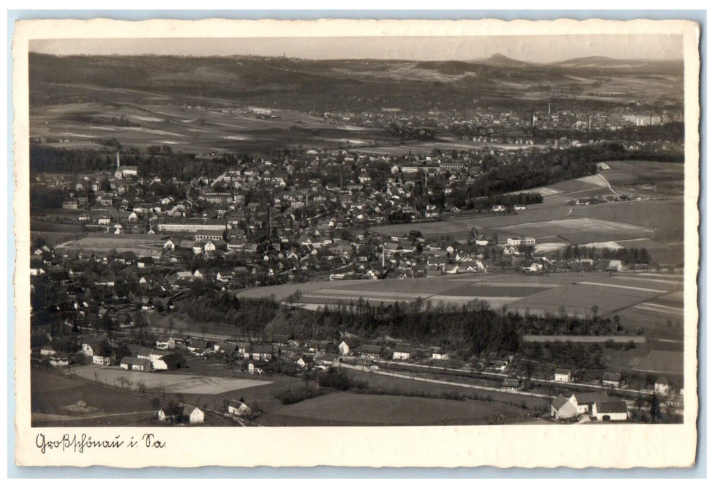 c1950's View from Dr. Heinke Tower Großschönau Germany RPPC Photo Postcard