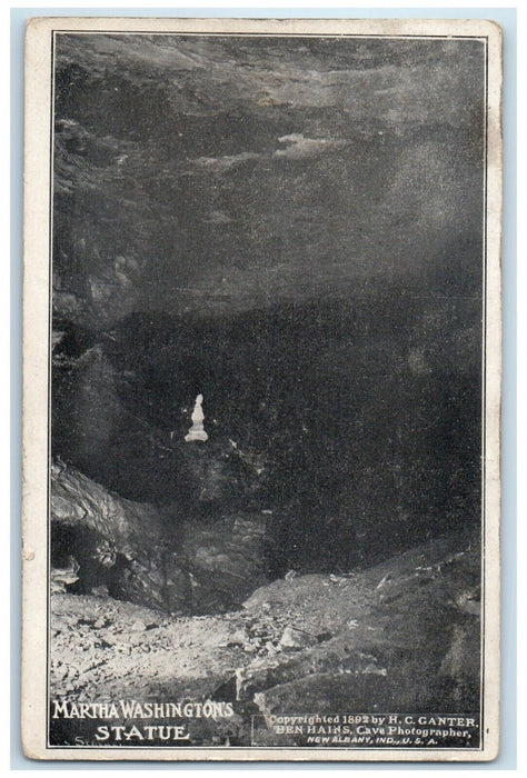 c1910's Martha Washington's Statue Ben Hains Cave New Albany Indiana IN Postcard