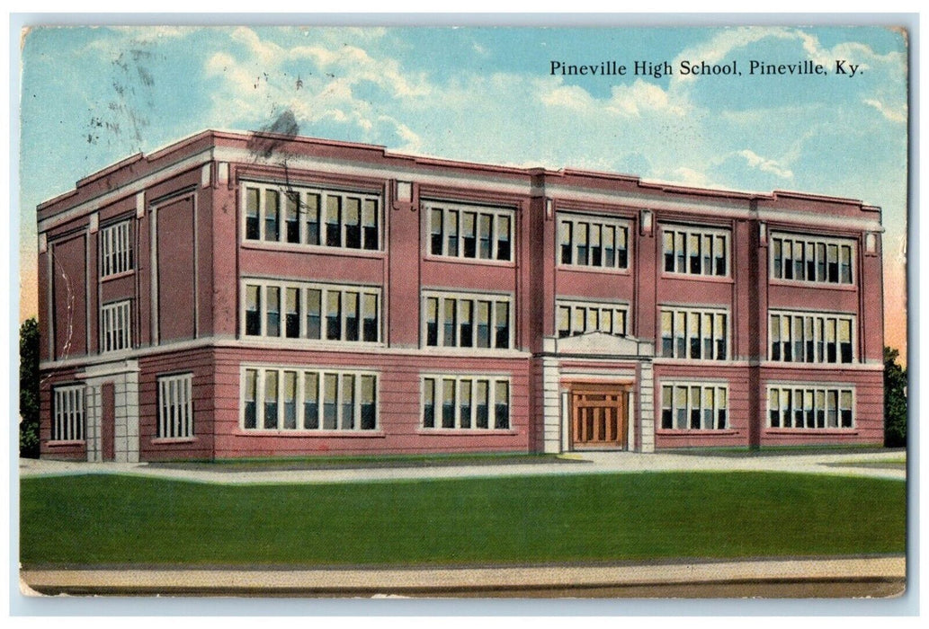 c1930's Pineville High School Building Campus Pineville Kentucky KY Postcard