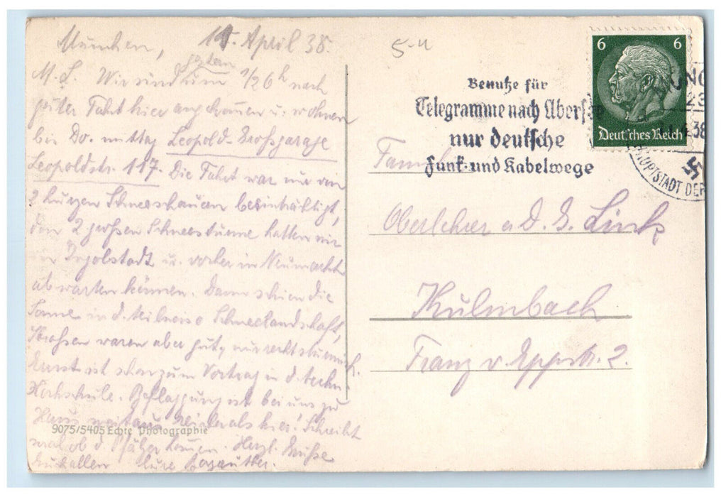 1938 Temple of Honour Munich Germany Vintage Posted RPPC Photo Postcard