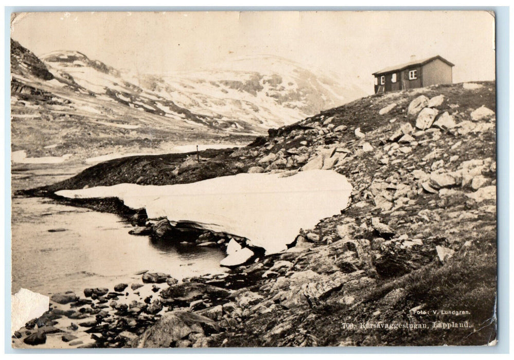 1949 STF Kårsavagge Mountain Cabin in Sweden Posted RPPC Photo Postcard