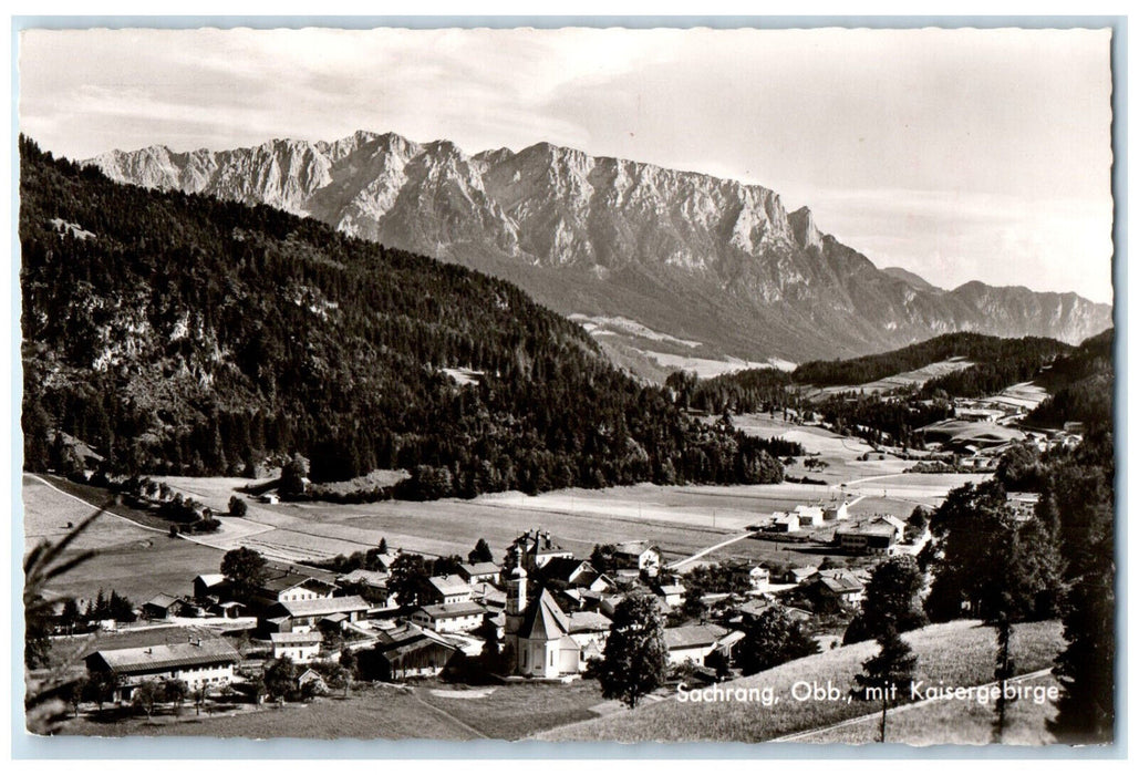 1967 Sachrang Obb Kaiser Mountain Germany to Raleigh NC USA RPPC Photo Postcard