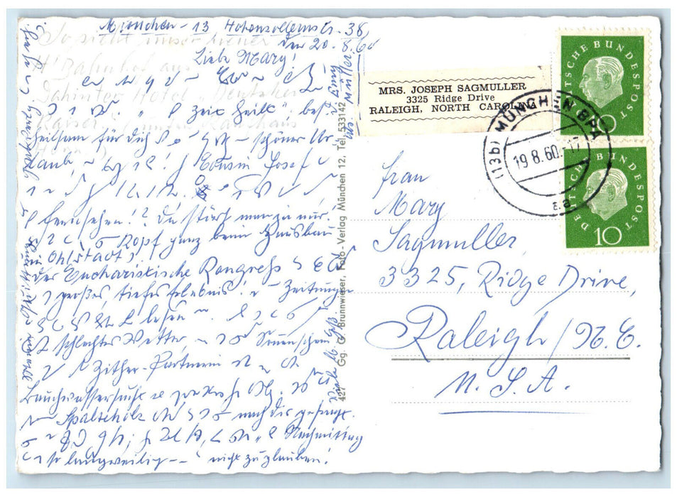 1960 Hauptbahnhof Main Entrance Munich Germany Posted RPPC Photo Postcard