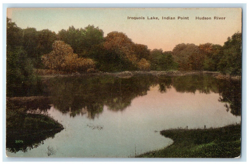 c1940 Iroquois Lake Indian Point Hudson River New York NY Hand-Colored Postcard