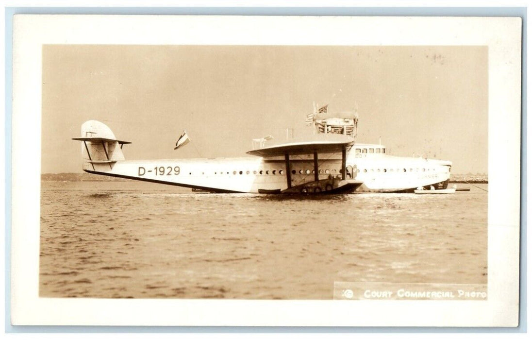 c1929 Dornier Do X D-1929 Flying Boat Sea Plane Germany RPPC Photo Postcard