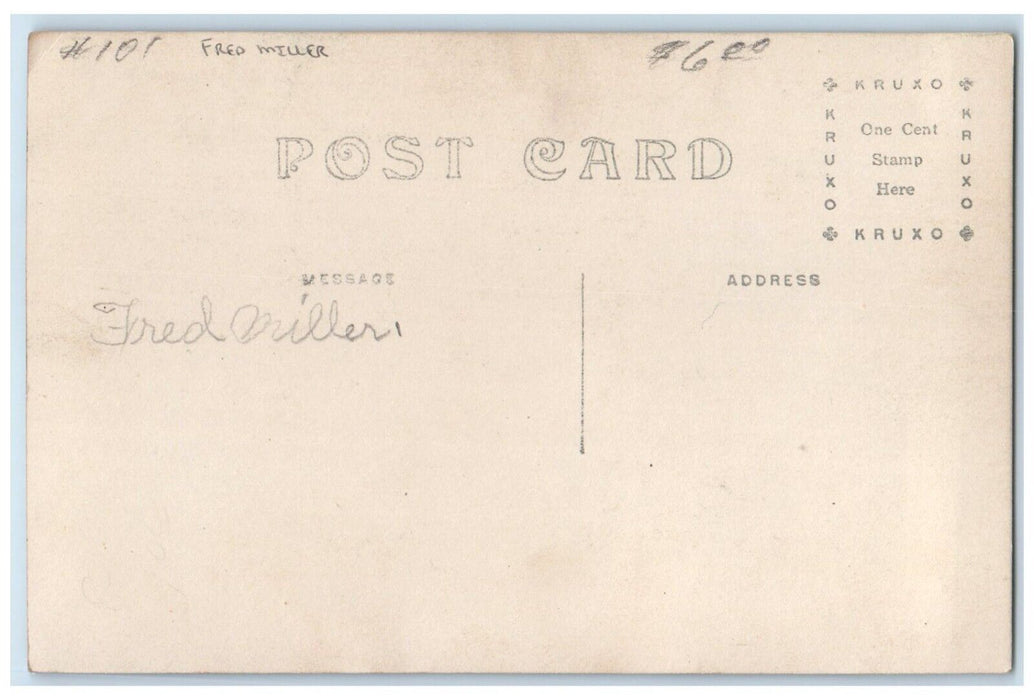 c1910's Fred Miller Riding Horse And Wagon RPPC Photo Unposted Antique Postcard