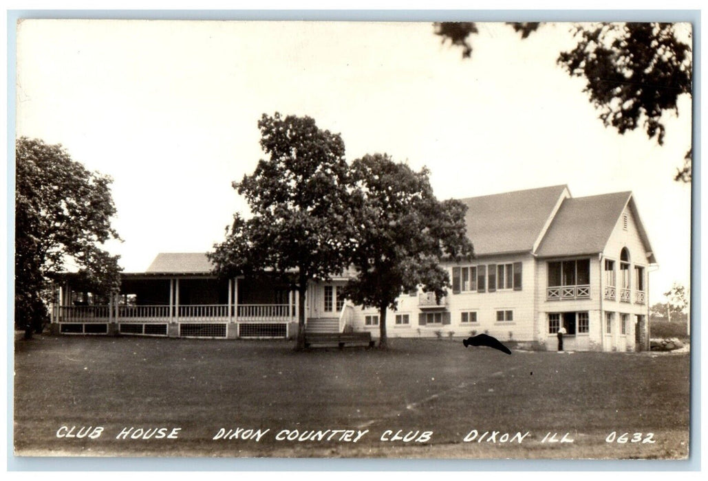 c1940's Club House Dixon Country Club Dixon Illinois IL RPPC Photo Postcard