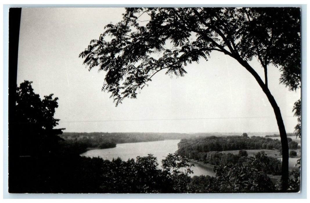 1961 River Scene Hazelwood Estate Dixon Illinois IL RPPC Photo Vintage Postcard