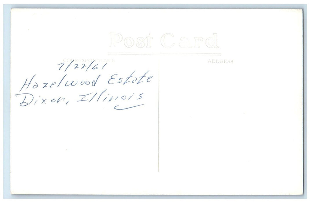 1961 River Scene Hazelwood Estate Dixon Illinois IL RPPC Photo Vintage Postcard