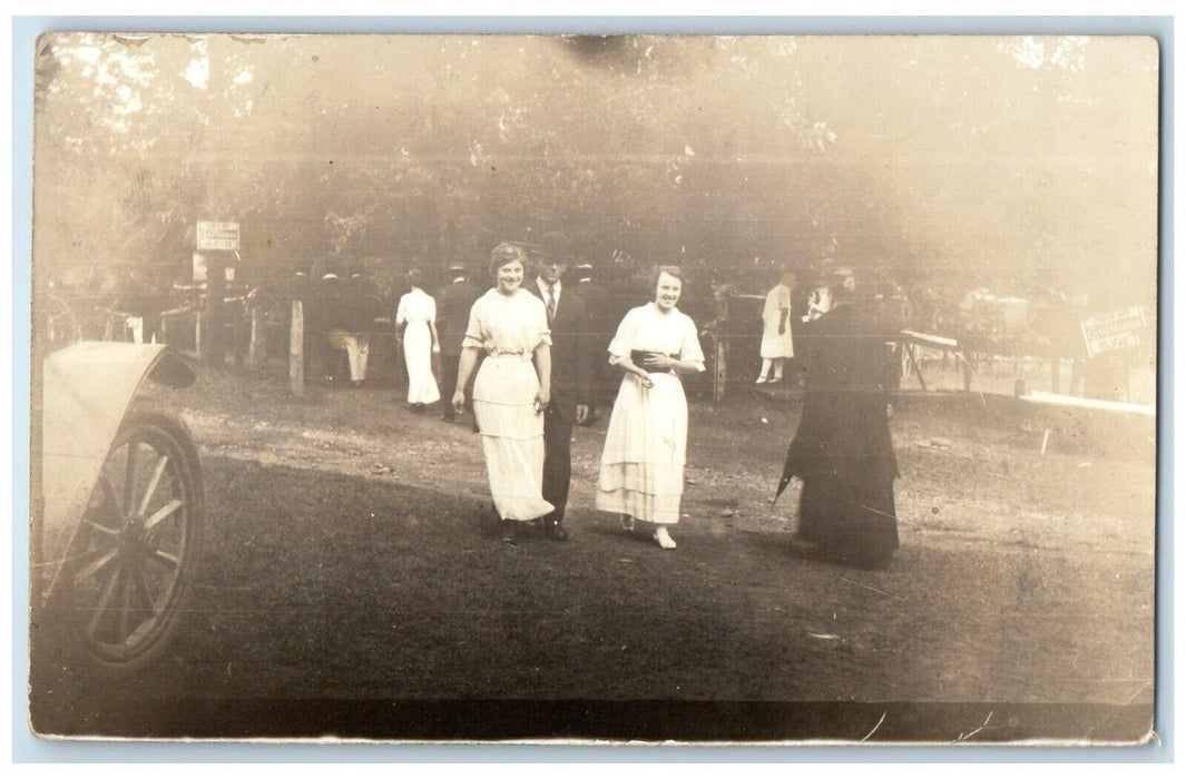 1915 Chautauqua Fair Guests Amboy Illinois IL RPPC Photo Posted Antique Postcard