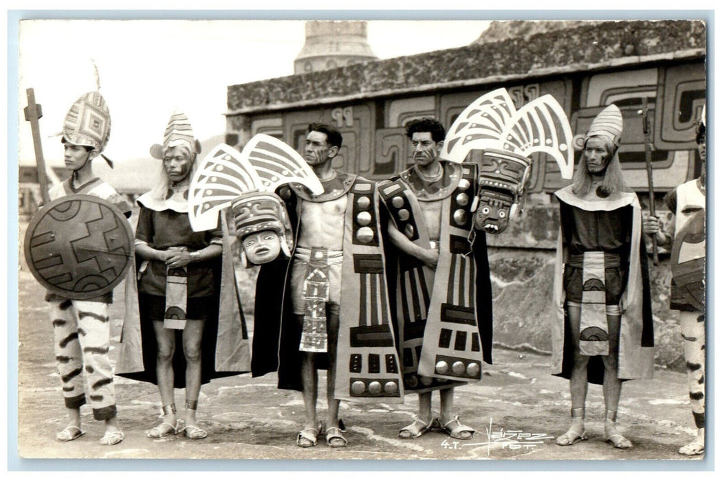 c1940's Festival Male Traditional Dress Moctezuma Mexico RPPC Photo Postcard