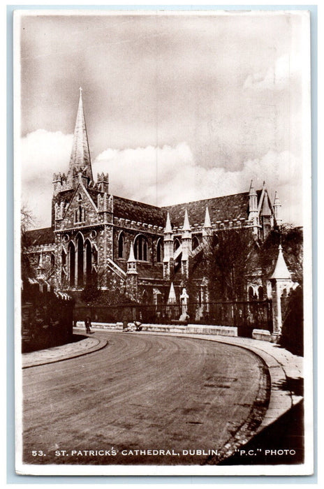 1949 St. Patrick's Cathedral Dublin Ireland Vintage RPPC Photo Postcard