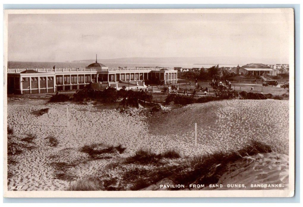 1931 Pavilion from Sand Dunes Sandbanks Ontario Canada RPPC Photo Postcard