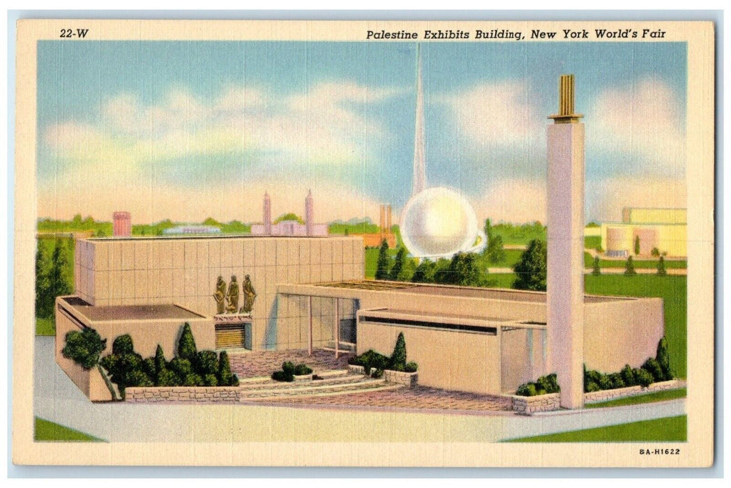 1939 New York World's Fair Palestine Exhibit Building View Vintage Postcard