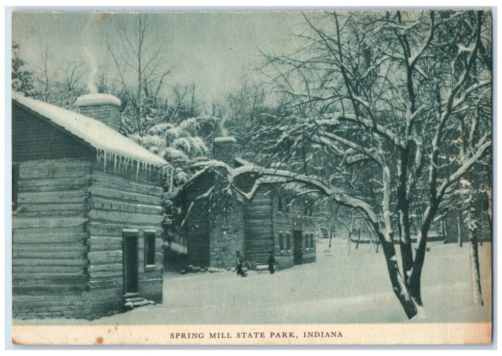 c1940 Spring Mill Exterior Building State Park Indiana IN Cheerio Poem Postcard