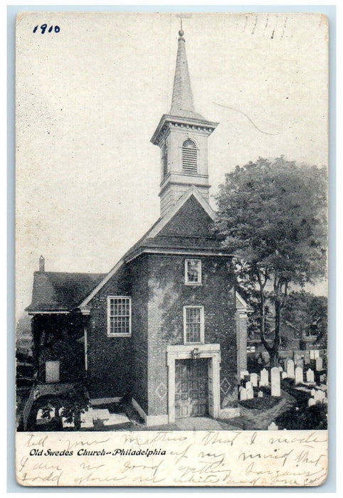 1910 Old Swedes Church Chapel Philadelphia Pennsylvania Vintage Antique Postcard