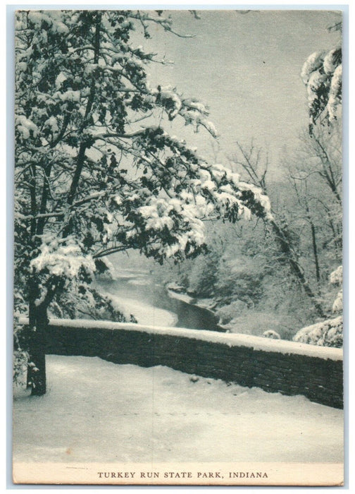 c1940 Turkey Run State Park Indiana IN Season's Greetings Poem Vintage Postcard