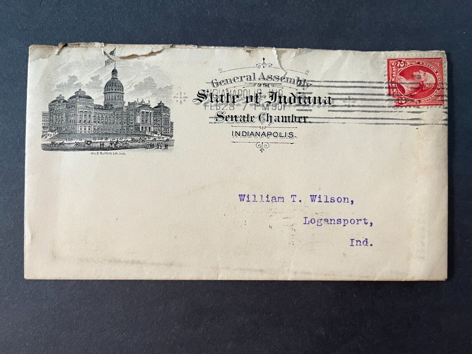 1901 State Of Indiana Senate Chamber Indianapolis Advertising Cover