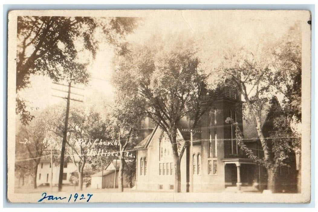 1927 Church Building Street View Villisca Iowa IA RPPC Photo Posted Postcard