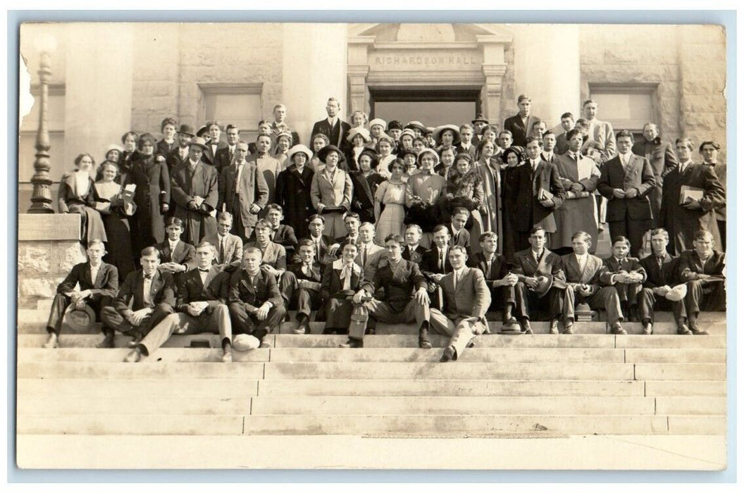 c1910's Southwestern College Richardson Students Winfield KS RPPC Photo Postcard