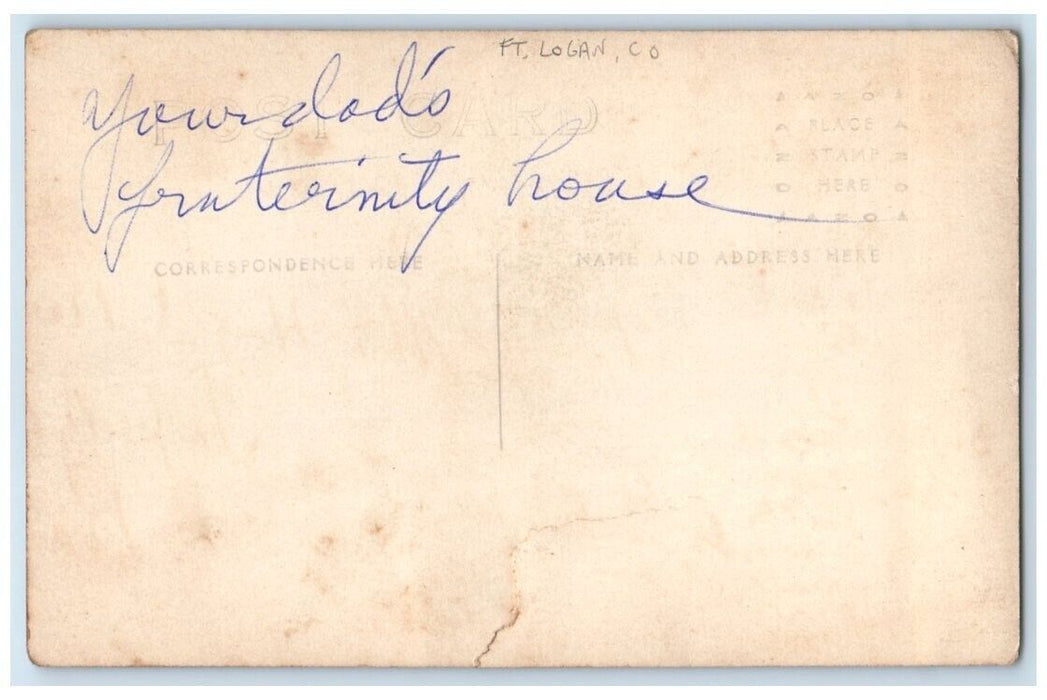 c1910's Fraternity House View Fort Logan Colorado CO RPPC Photo Postcard