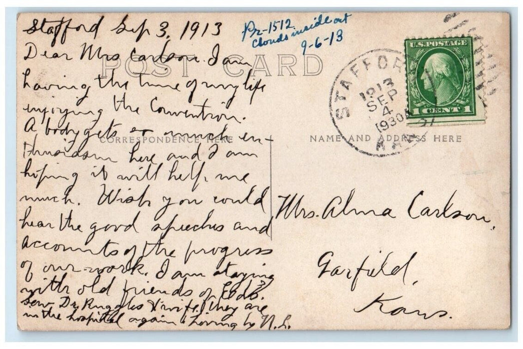 1913 Native American Indian Water Carriers Stafford KS RPPC Photo Postcard
