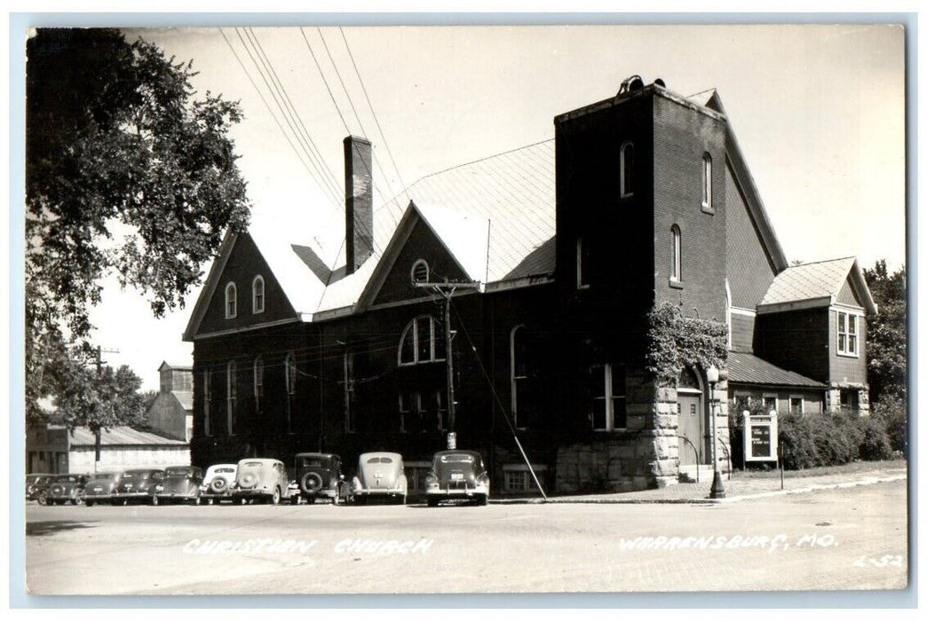 1948 Christian Church Building View Warrensburg Missouri MO RPPC Photo Postcard