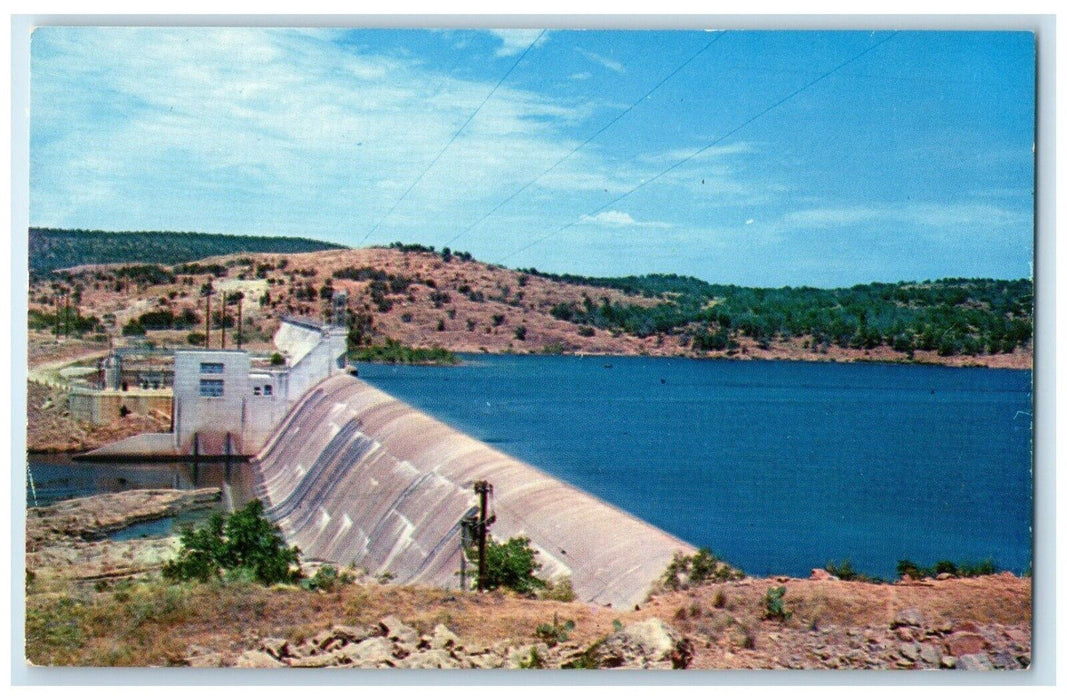 1960 Scenic View Inks Lake Dam Colorado River Texas TX Vintage Unposted Postcard