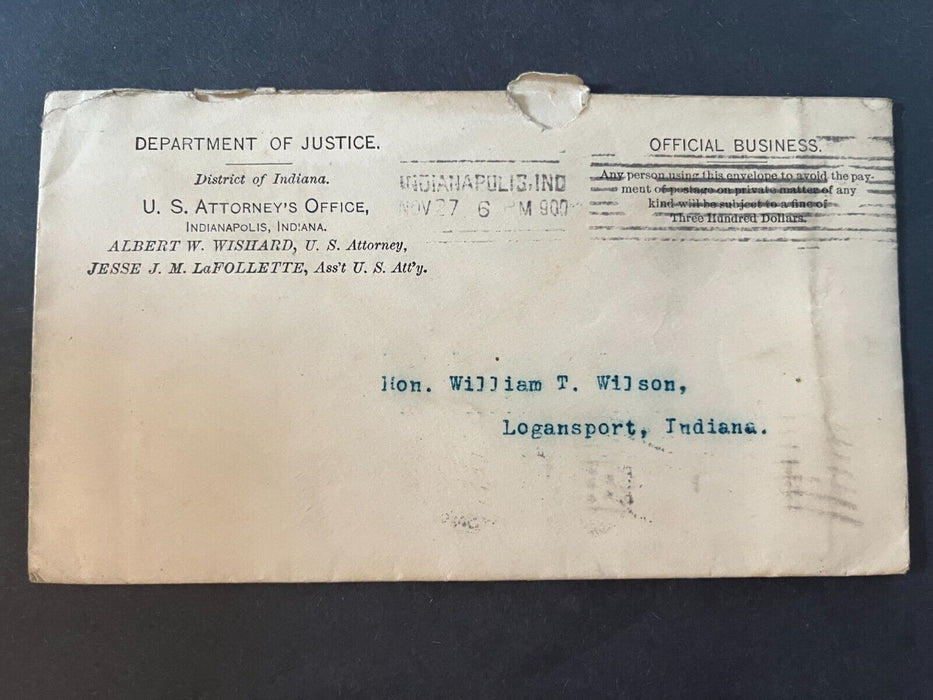 1900 Suffrage Election Law Department Justice Attorney Indianapolis IN Cover