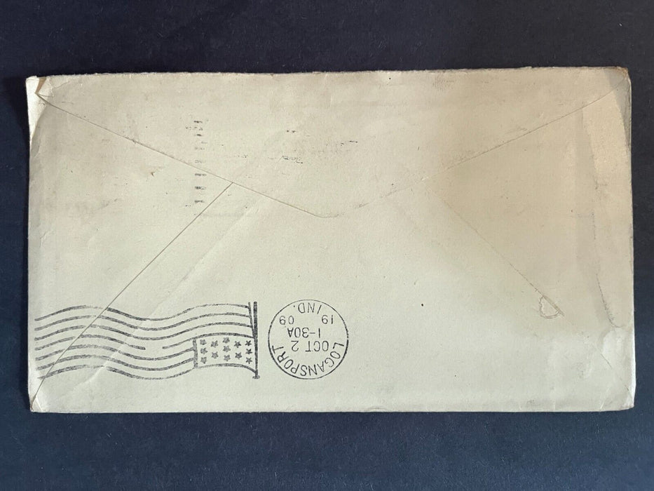 1909 Greenebaum Sons Chicago Illinois Logansport Indiana Flag Cancel Cover