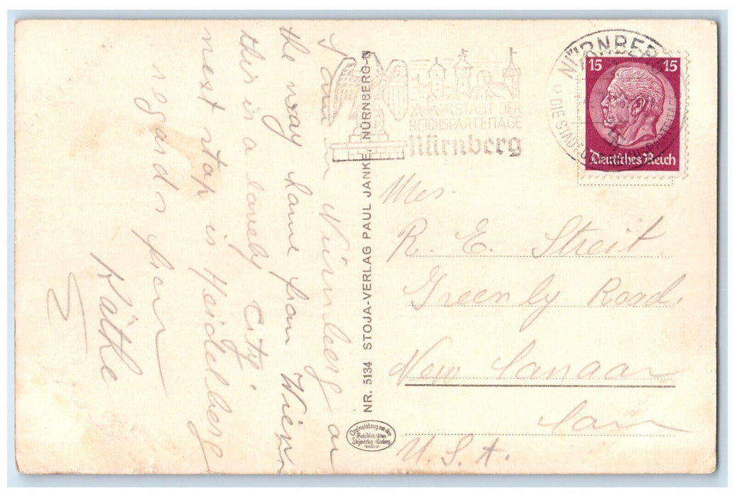 c1930's Feller House Nuremberg Germany Posted Vintage RPPC Photo Postcard