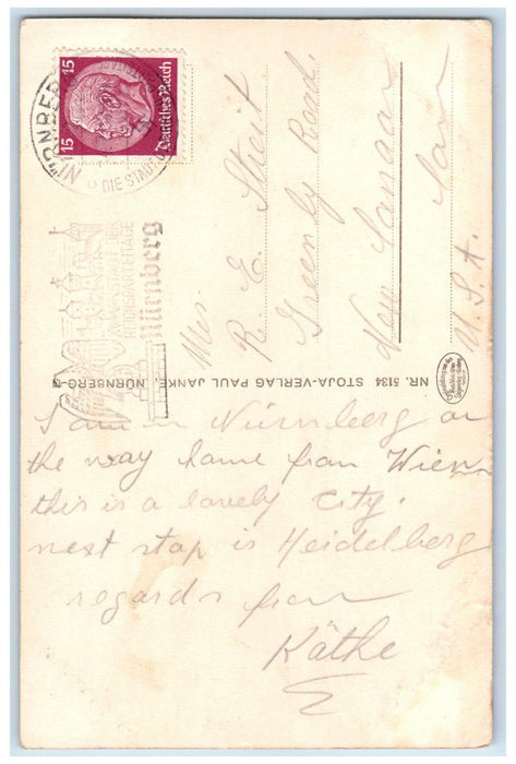 c1930's Feller House Nuremberg Germany Posted Vintage RPPC Photo Postcard
