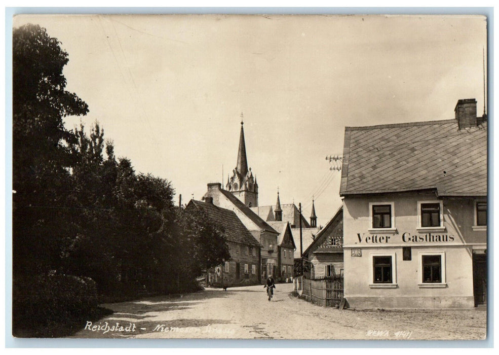 c1930's Niemeser Street Reichstadt Germany Vintage RPPC Photo Postcard