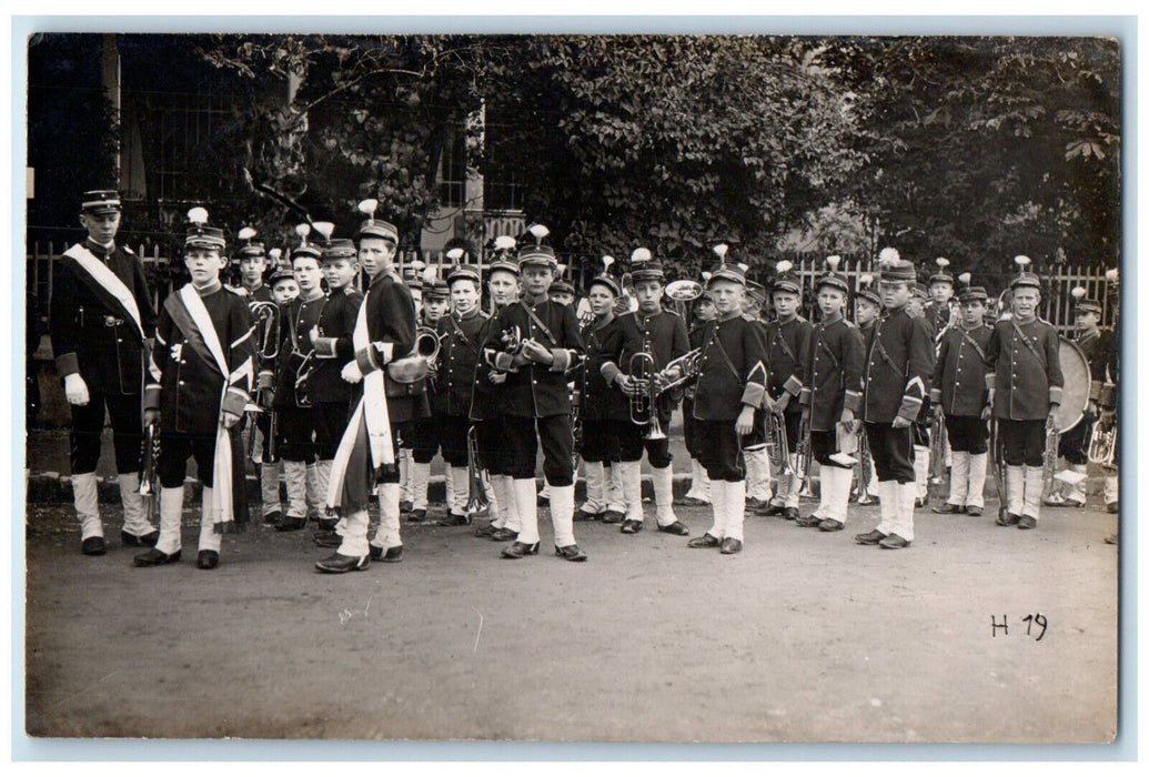 c1950's Childrens Marching Band Bern Switzerland RPPC Photo Postcard