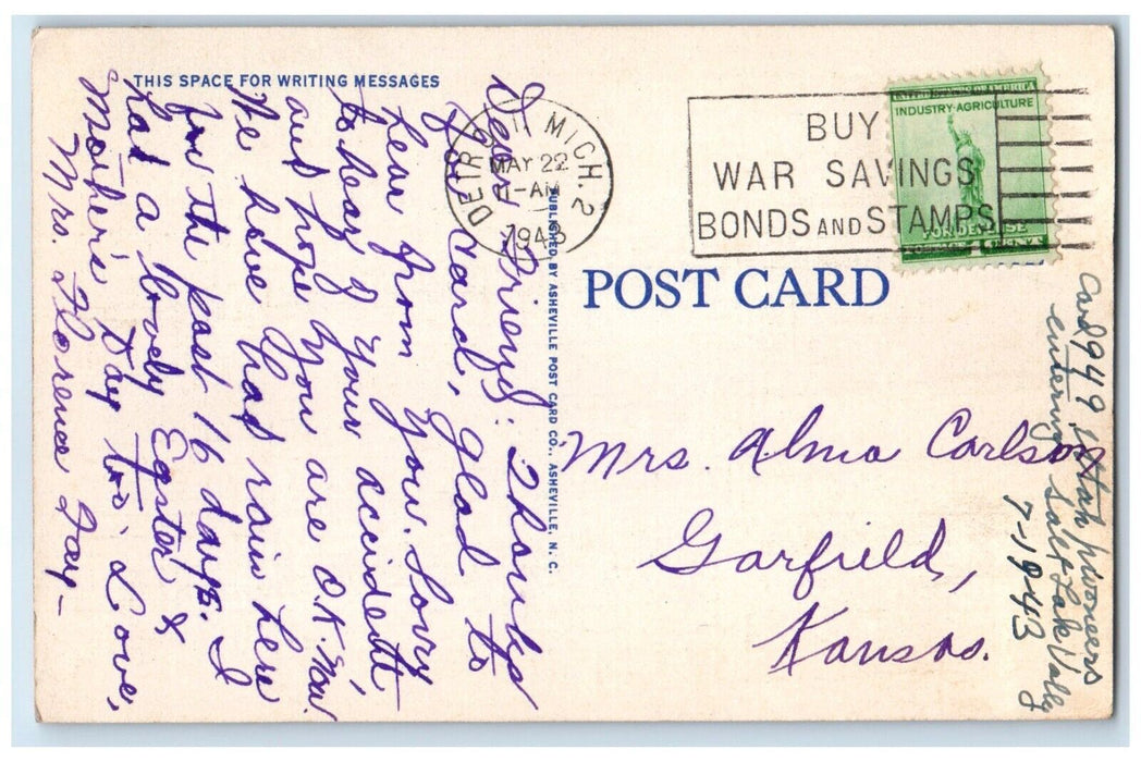 1943 Catholic Church St. Paul Of The Apostle Spartanburg SC Detroit MI Postcard