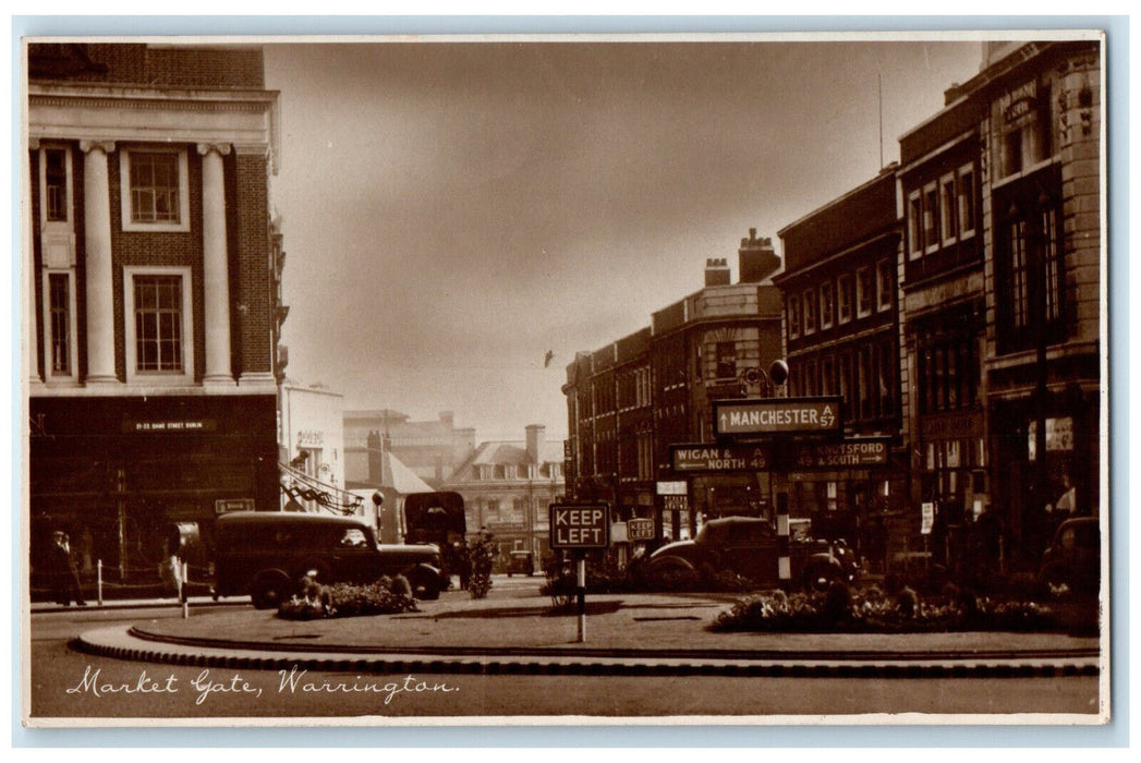 c1940's Market Gate Warrington Cheshire England Unposted RPPC Photo Postcard