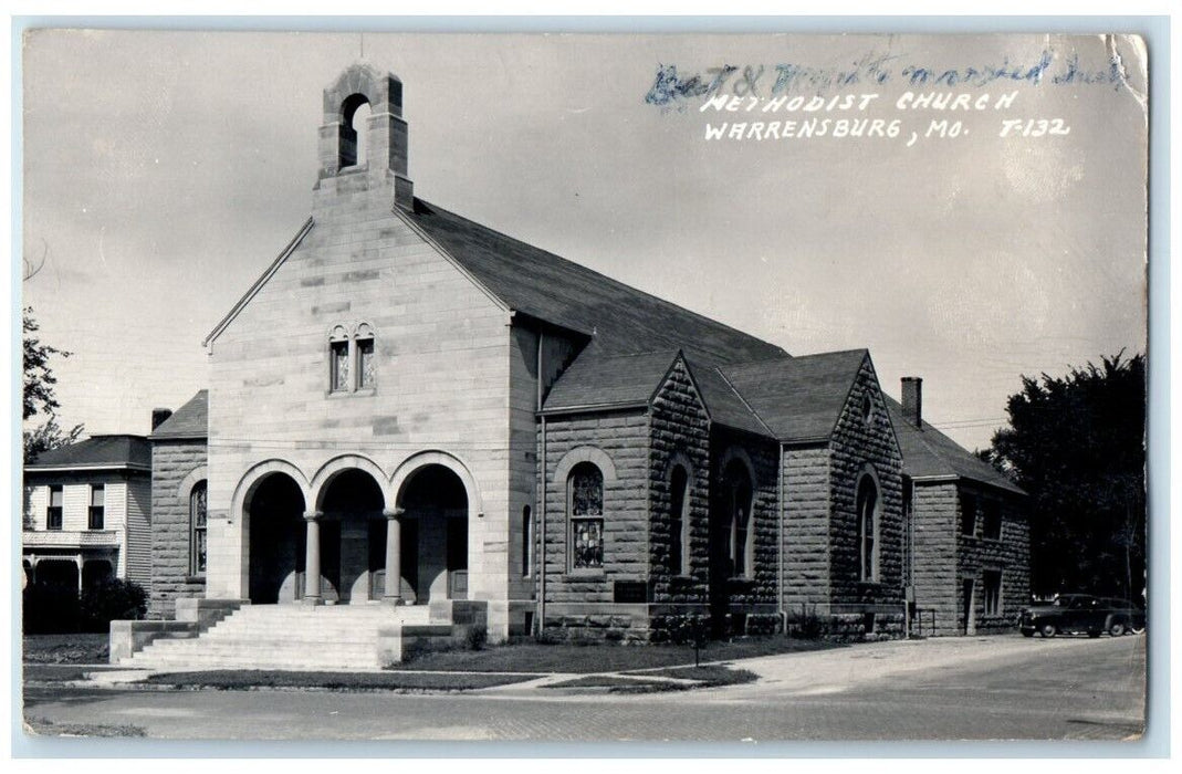 1956 Methodist Church Building View Warrensburg Missouri MO RPPC Photo Postcard