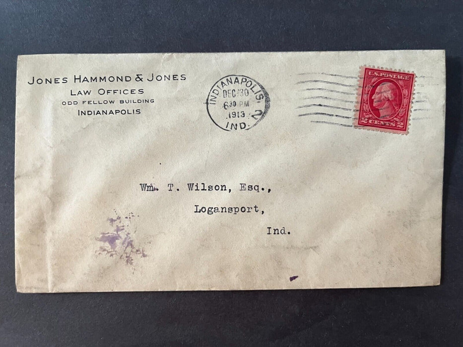 1913 Jones Hammond & Jones Law Offices Indianapolis Indiana To Logansport Cover