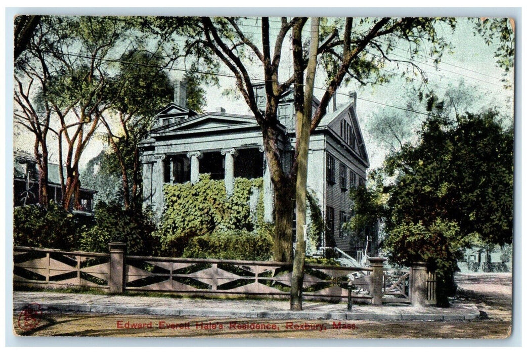 c1910's Edward Everette Hale's Residence Roxbury Massachusetts MA Postcard