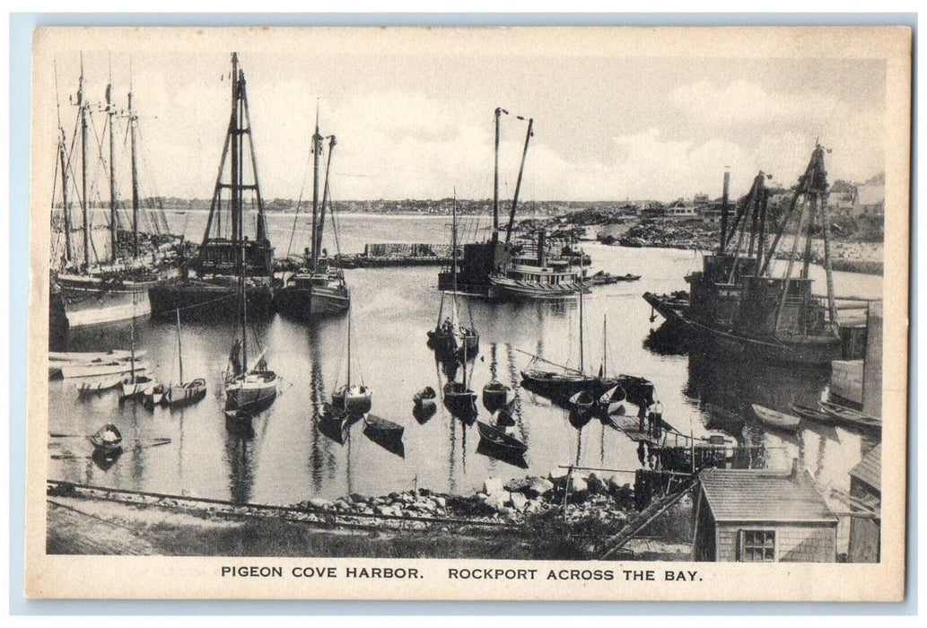 Pigeon Cove Harbor Rockport Across The Bay Rockport Massachusetts MA Postcard