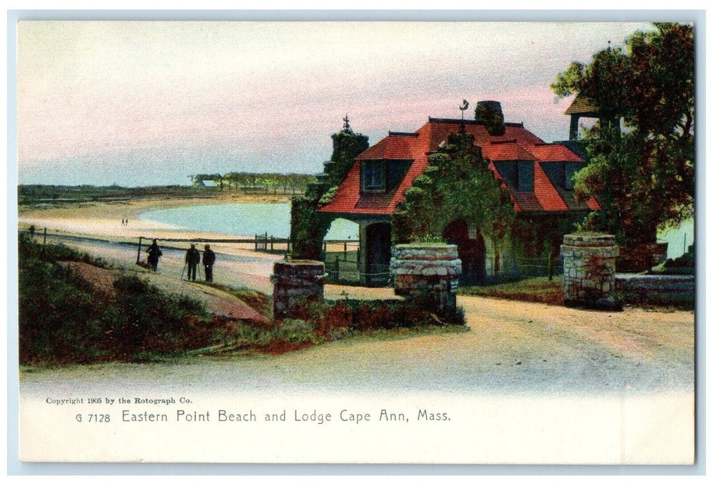 c1905 Eastern Point Beach And Lodge Cape Ann Massachusetts MA Antique Postcard