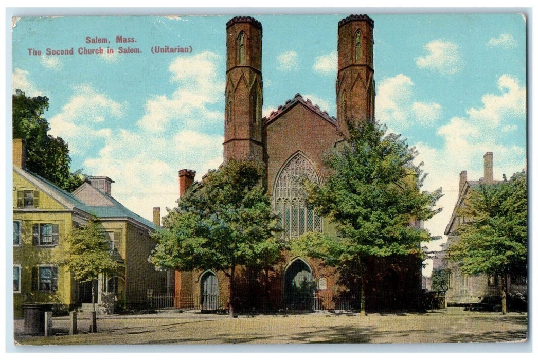 c1907 The Second Church In Salem Unitarian Salem Massachusetts MA Postcard