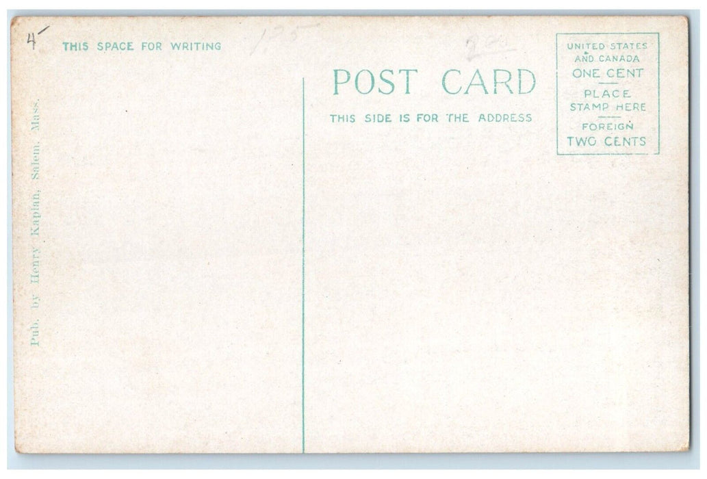 Washington Street North From Railway Station Trolley Cars Salem MA Postcard