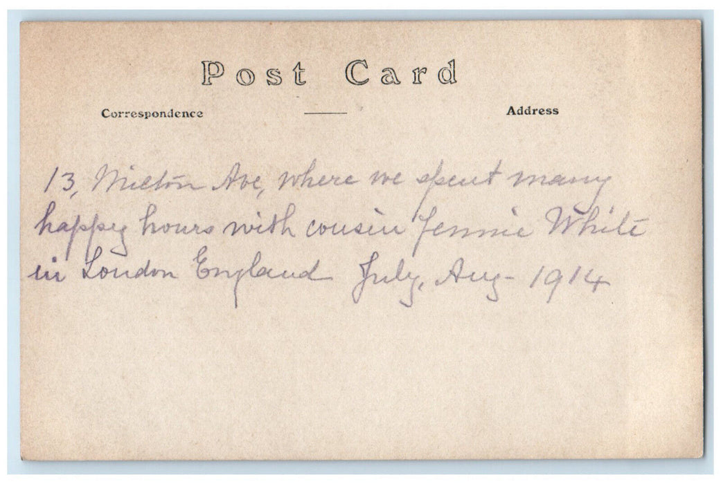 1914 Balcony of a House View London England Vintage Posted RPPC Photo Postcard