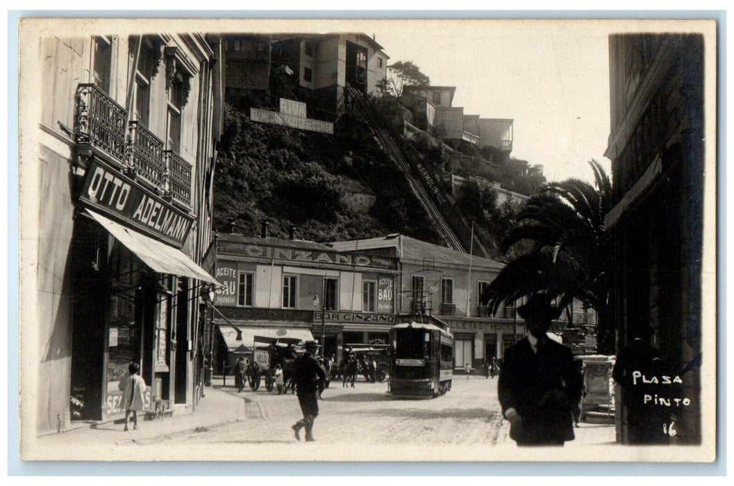 c1940's Otto Adelmann Plaza Pinto Bio Bio Chile Vintage RPPC Photo Postcard