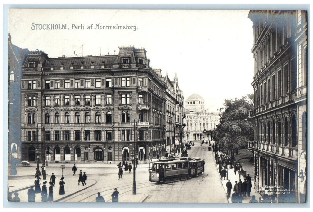 c1950's Part Of Norrmalmstorg Stockholm Sweden Unposted RPPC Photo Postcard