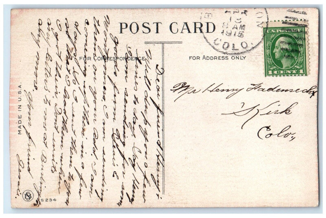 1915 Little Girl Running School Glad To Get Away Hope I'll See You Postcard