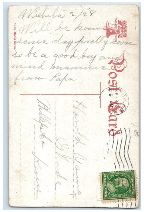 c1910's Sausage Beware Of The Dogs Wichita Kansas KS Posted Antique Postcard