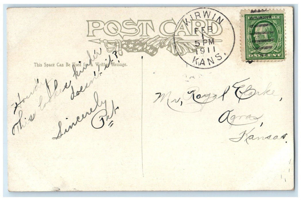 1911 Dogs Broken Rope The Best Of Friends Must Part Kirwin KS Antique Postcard