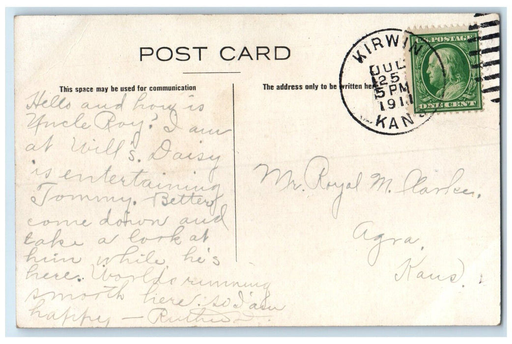 1911 Woman Are Not Like Books Motto Kirwin Kansas KS Posted Antique Postcard